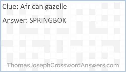 African gazelle Answer