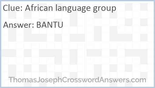 African language group Answer