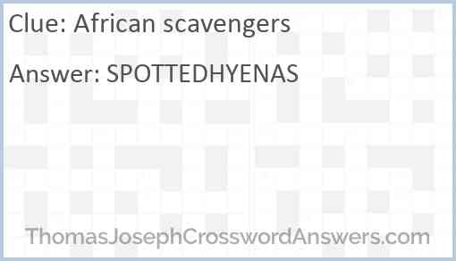 African scavengers Answer