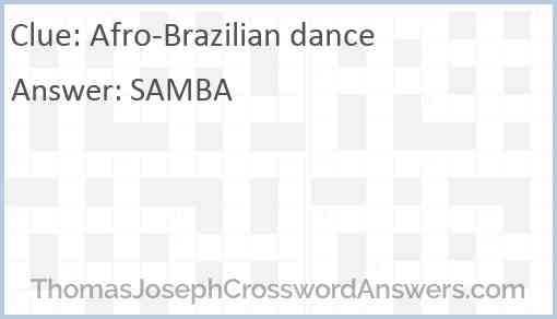 Afro-Brazilian dance Answer