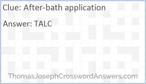 After-bath application Answer