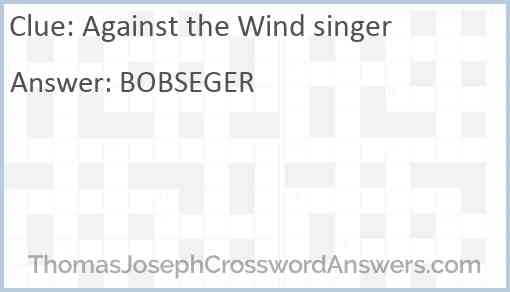 Against the Wind singer Answer