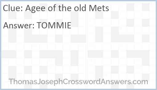 Agee of the old Mets Answer