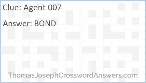 Agent 007 Answer