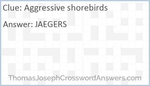 Aggressive shorebirds Answer