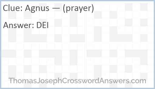 Agnus — (prayer) Answer
