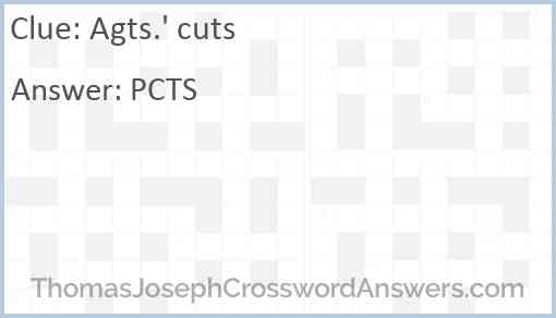 Agts.' cuts Answer