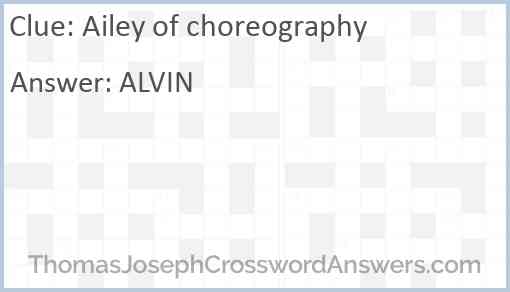 Ailey of choreography Answer