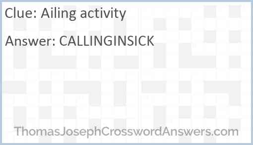 Ailing activity Answer