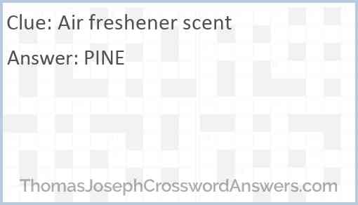 Air freshener scent Answer