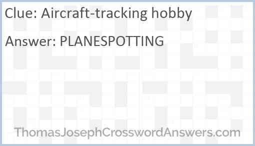 Aircraft-tracking hobby Answer