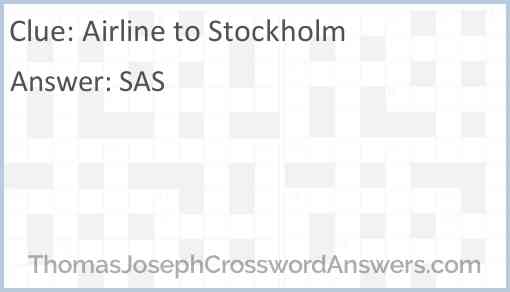 Airline to Stockholm Answer