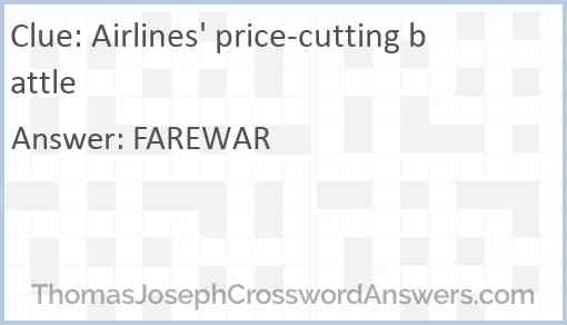 Airlines' price-cutting battle Answer