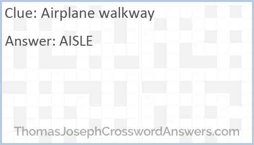 Airplane walkway Answer