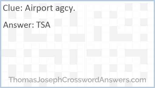 Airport agcy. Answer