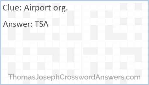 Airport org. Answer