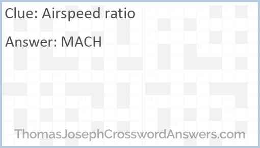 Airspeed ratio Answer