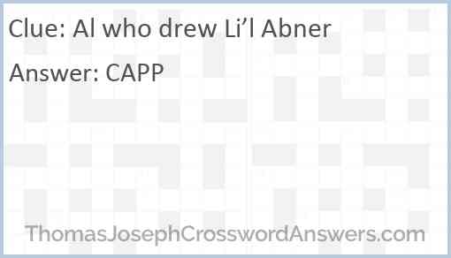 Al who drew Li’l Abner Answer