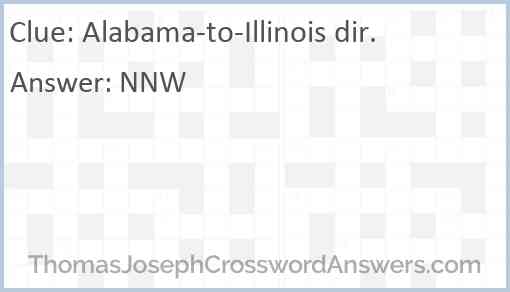 Alabama-to-Illinois dir. Answer