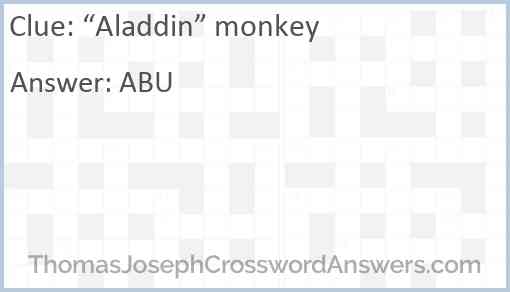“Aladdin” monkey Answer