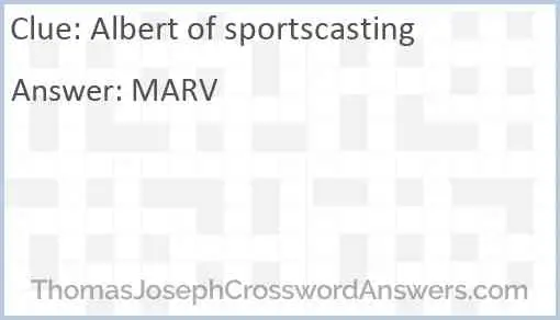 Albert of sportscasting Answer