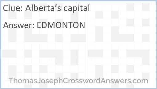Alberta’s capital Answer