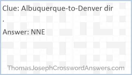 Albuquerque-to-Denver dir. Answer