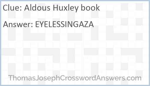 Aldous Huxley book Answer