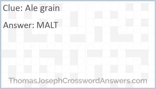 Ale grain Answer