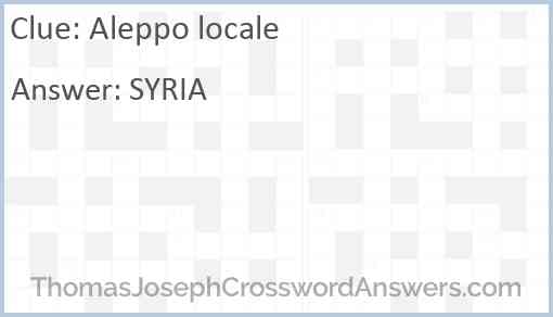 Aleppo locale Answer