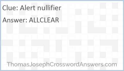 Alert nullifier Answer