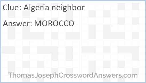 Algeria neighbor Answer