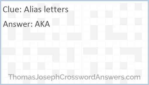 Alias letters Answer