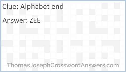 Alphabet end Answer