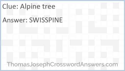 Alpine tree Answer