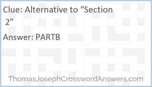 Alternative to “Section 2” Answer