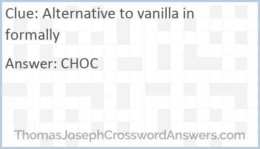 Alternative to vanilla informally Answer