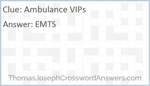 Ambulance VIPs Answer