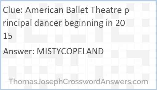 American Ballet Theatre principal dancer beginning in 2015 Answer
