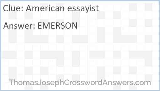 American essayist Answer
