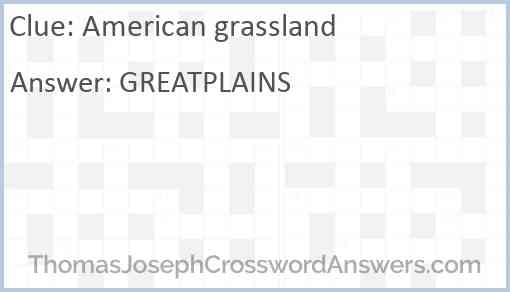 American grassland Answer