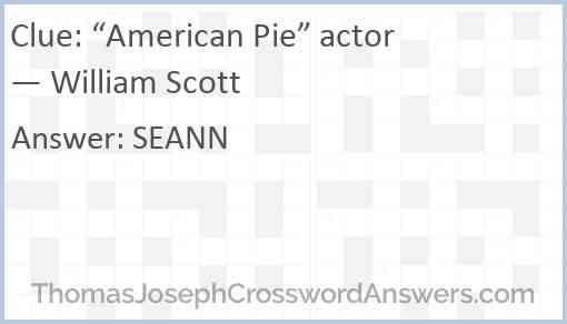 “American Pie” actor — William Scott Answer