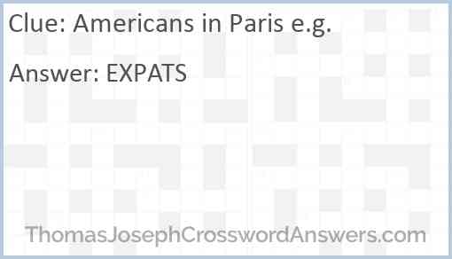 Americans in Paris e.g. Answer