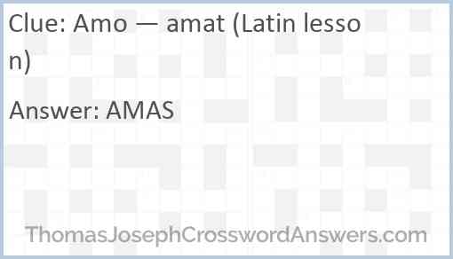 Amo — amat (Latin lesson) Answer