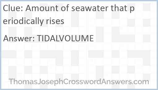 Amount of seawater that periodically rises Answer