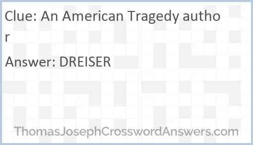 An American Tragedy author Answer