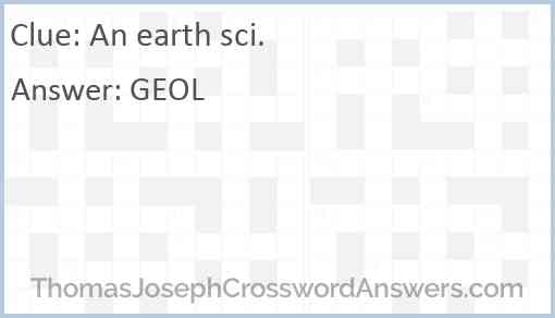 An earth sci. Answer
