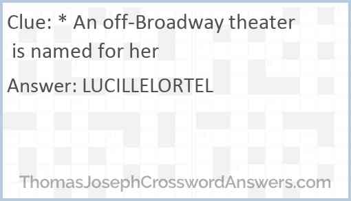 * An off-Broadway theater is named for her Answer