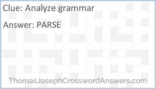 Analyze grammar Answer
