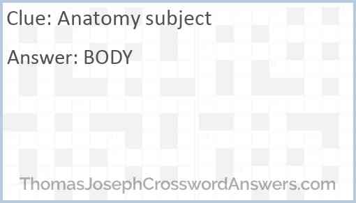 Anatomy subject Answer